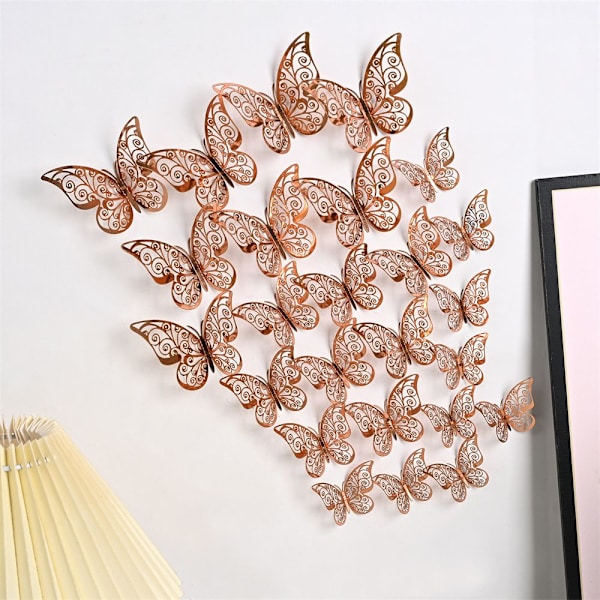 12 STK/Pakke 3D Butterfly Stickers Vægdekaler 12 STK/PACK606 606 12PCS/Pack606