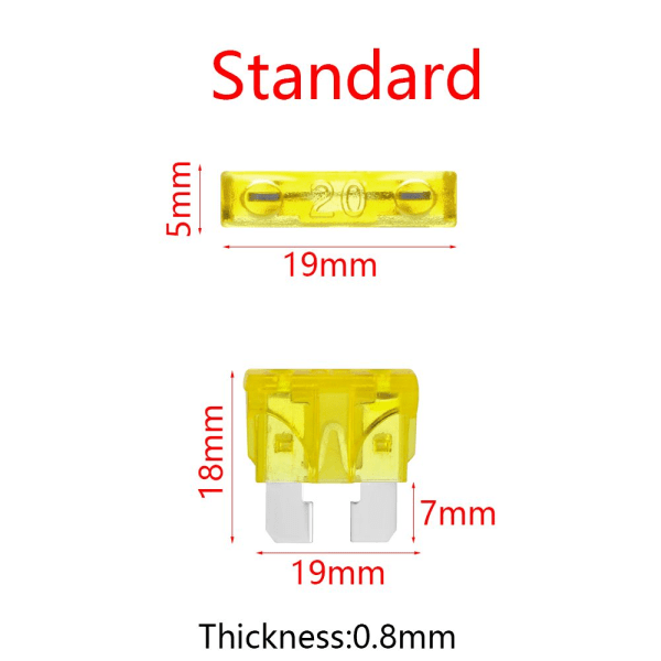 10 stk Bladsikringer Medium Standard Sortimentsett 3A 3A
