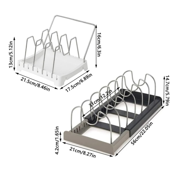 Köksförvaringsställ Hackblock Gryta Lock Rack C C C