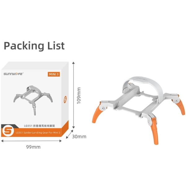 Landningsställ Vikbar Spider GRÅ grey