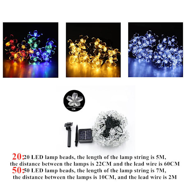 Lyssnore Solar String Lights MULTICOLOR 20 20 multicolor 20-20