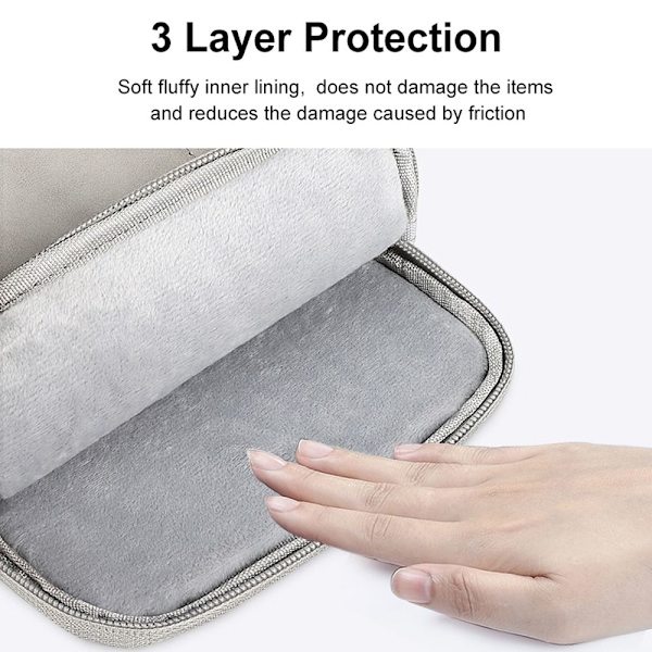 Handväska Tablet Sleeve Case LJUSGRÅ FÖR 7,9-8,4 TUM Light Grey For 7.9-8.4 inch