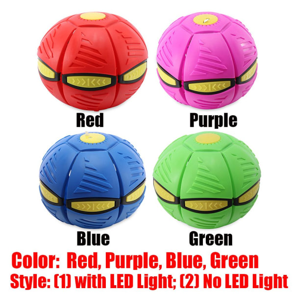 Flyvende UFO flad kastebold med LED-lyslegetøj purple No LED Light-No LED Light