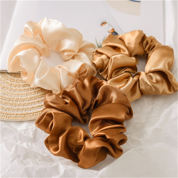 6st Satin Silk Hair Tie Elastic Scrunchies Hästsvanshållare