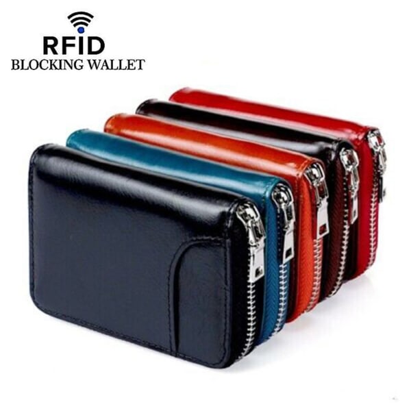 RFID Blocking Wallet Kreditkortholder Læderpung SORT black