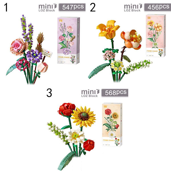 Byggeklodser Rose Flower 3 3 3