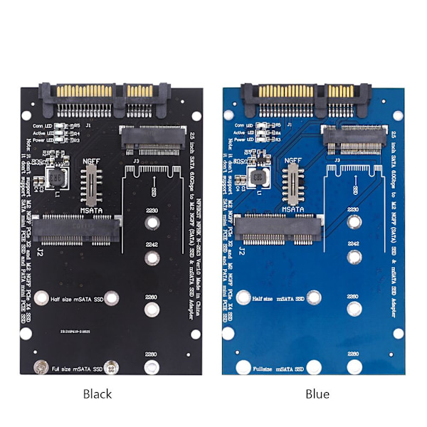 Sovitinlevy M.2 MSATA - SATA BLACK Black