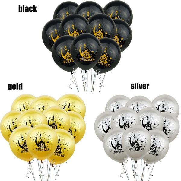 Eid Mubarak Ballonger Festdekor GULD 10ST gold 10PCS