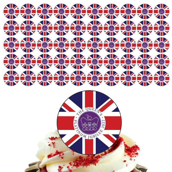 Union Jack Cake Topper Cupcake Topper 12 kpl 12 kpl 12pcs