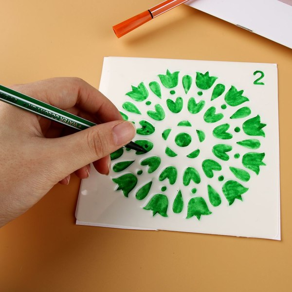 8st/ set Layering Stencils Scrapbooking Målarmall SET1 SET1