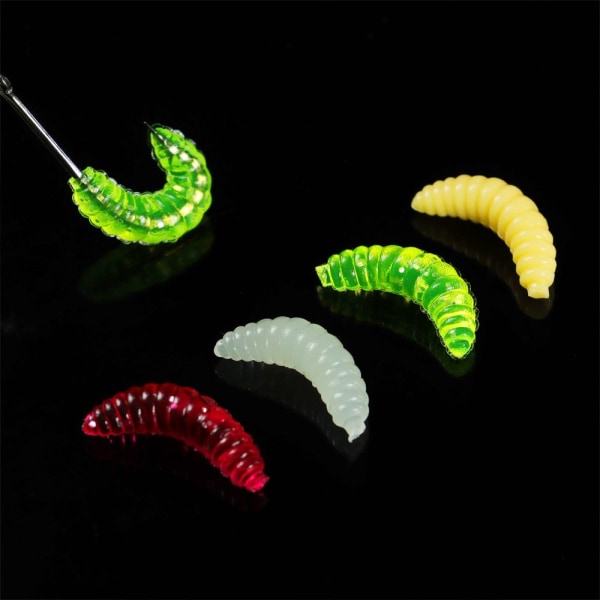 100st Mask Maggot Fiskedrag TRANSPARANT transparent