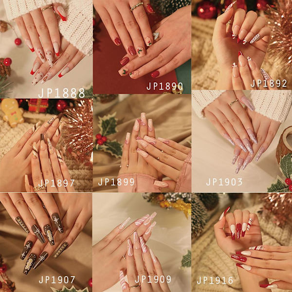 24 kpl Fake Nails Christmas JP1899 JP1899 JP1899