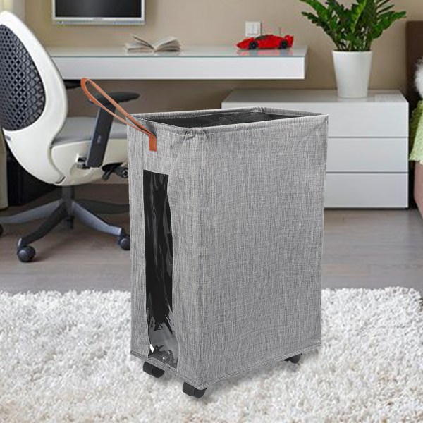 Rolling Wheels Laundry Hamper Vaatekori SININEN 2 Blue