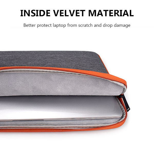 11 13 14 15,4 15,6 tommer Taske Sleeve Case Laptop GRÅ 14,1 TOMM Grey 14.1 inch