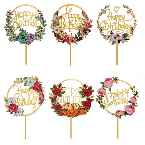 Cake Toppers Tillykke med fødselsdagen 2 2 2