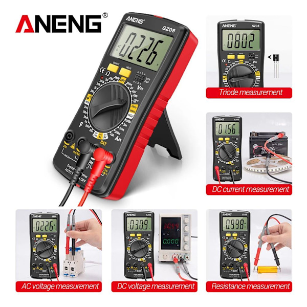Digital Smart Multimeter Strömspänningstestare SVART Black