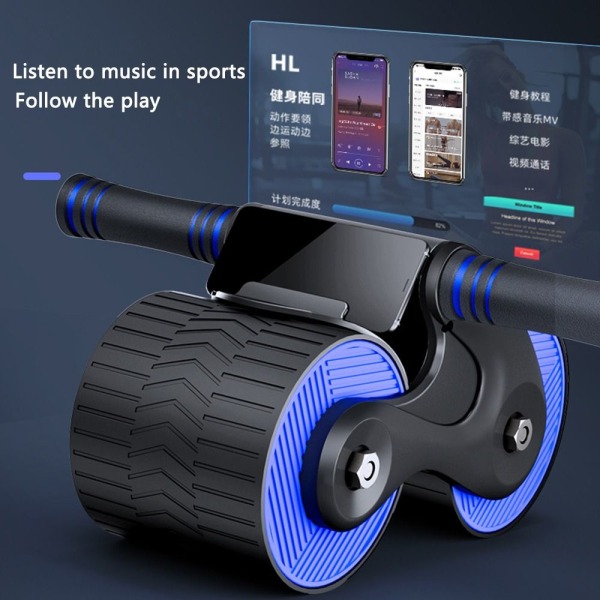 Maghjul Automatisk Rebound Fitness Roller BLÅ Blue