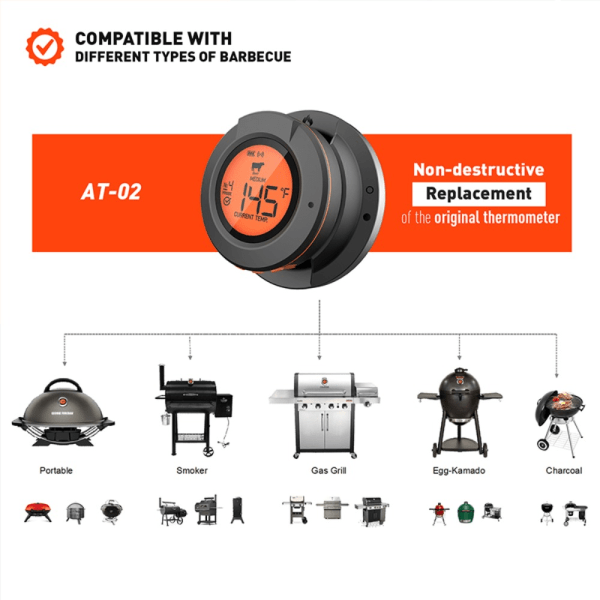 Trådlös kötttermometer Bluetooth med 2 st köttsonder