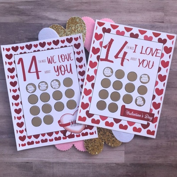 Valentine Scratch Off Print Hilsen Kærlighed Skrabelod B B B