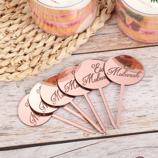 10st Cakecup Toppers Tårtdekoration ROSE GULD STIL 2 STIL 2 rose gold style 2-style 2