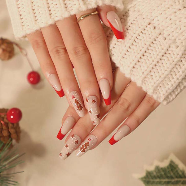 24 kpl Fake Nails Christmas JP1899 JP1899 JP1899
