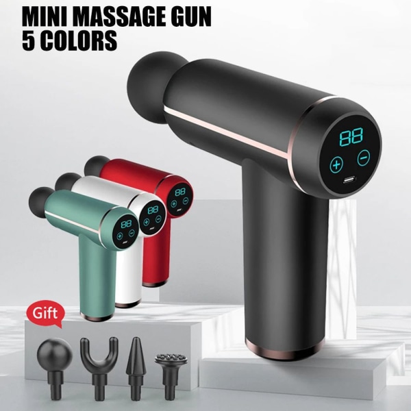 MINI LCD Lyömäsoittimet Massage Gun Body Muscle Massager PINK pink