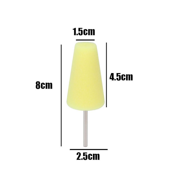 Bil Hjul Svamp Polerpude Nav Polsk KONGEL GUL Cone Yellow
