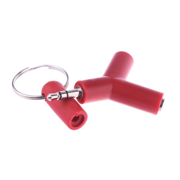 3,5 mm dobbel jack-adapter øretelefon Y-splitter 1 hann til 2 black