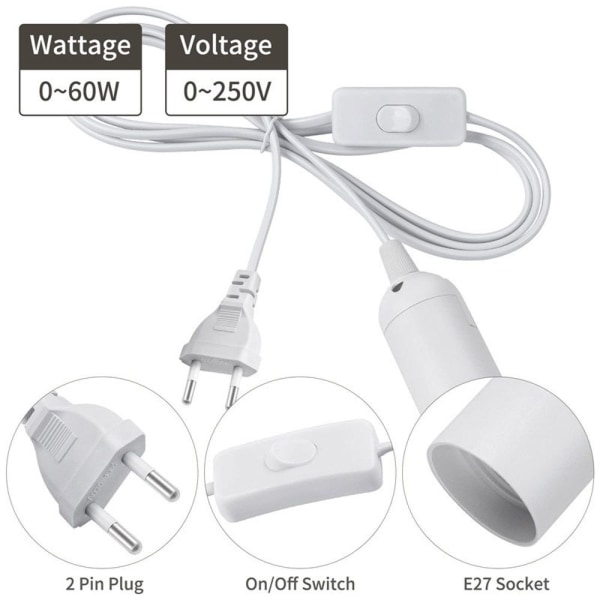 Lamppu Power Riippuvalaisimet Johdot EU PLUG MUSTA EU PLUG EU plug Black