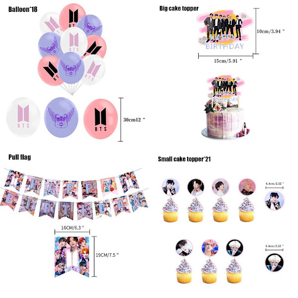 BTS temafestpynt Festutstyr BALLONG*18 BALLONG*18 balloon*18