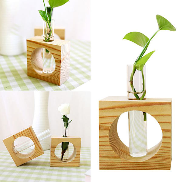 Hydroponic Plants Vas Glas Vas Träram