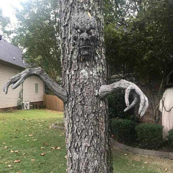 Bark Ghost Face Träd Bark Face Ghost Face Skulptur