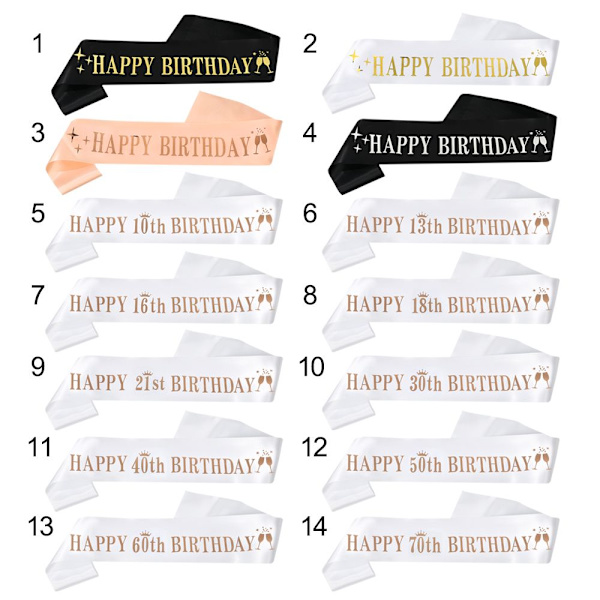 Syntymäpäivä Satin Sash Syntymäpäivä olkavyö 11 11