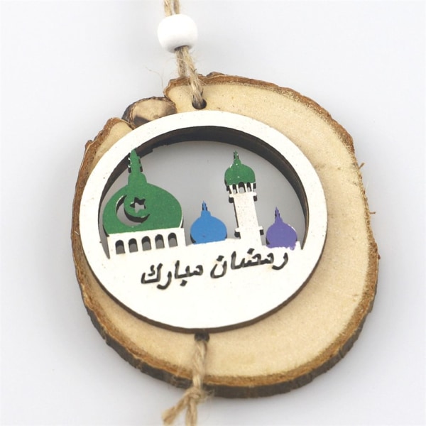 Trä Eid-hänge Moon Star Hängande Ornament C C