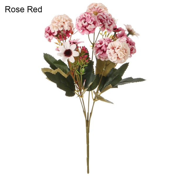 15 Blomster Kunstig Hortensia Silke Daisy ROSE RED rose red