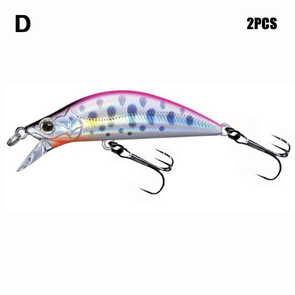 2st Sjunkande Minnow Baits Fiskkrokar D D D