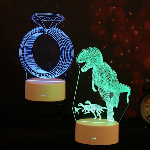 3D LED-ljus Diamantring 4 4 4