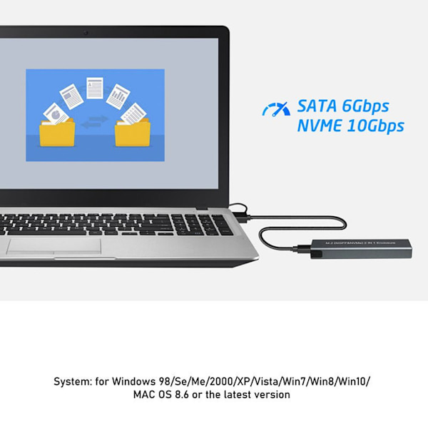 M.2 SSD-deksel USB 3.1 til NGFF NVME Adapter Converter MODELL-1 Model-1