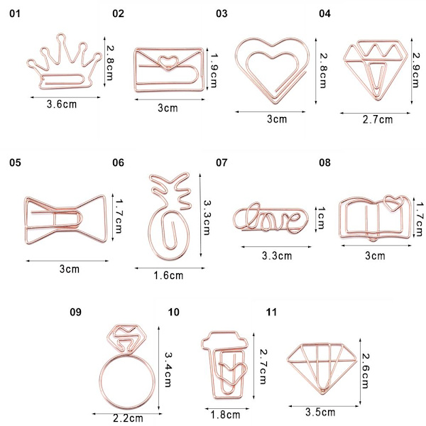 10 stk. Papirclips Binder Clips 2 2