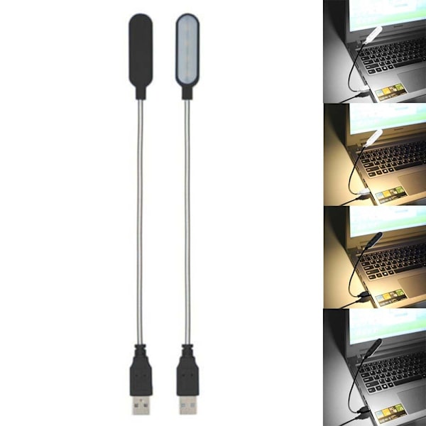 Læselys USB Lampe SORT HVID LYS black White light