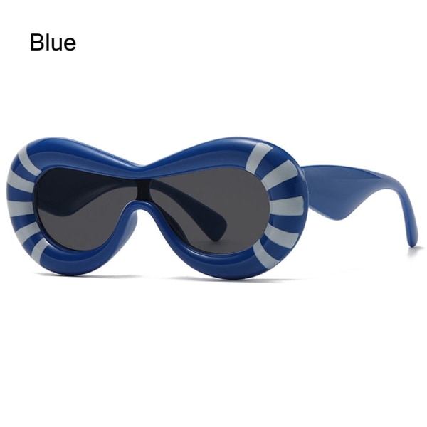 Oval Y2K solbriller med oppustet stel solbriller BLÅ Blue