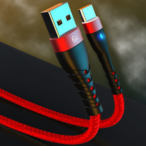 Pikalatauskaapeli USB Type C -kaapeli PUNAINEN 2M Red 2m