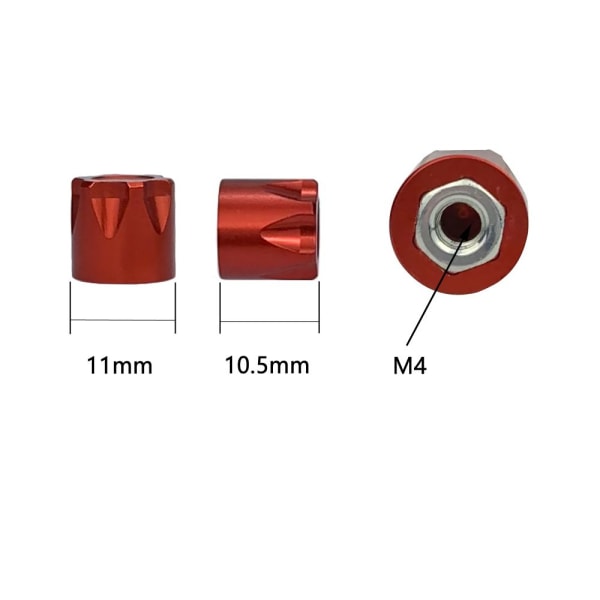 4 STK RC Bil Hjulafdækning Nav Center Caps RØD 4 STK 4 STK red 4PCS-4PCS