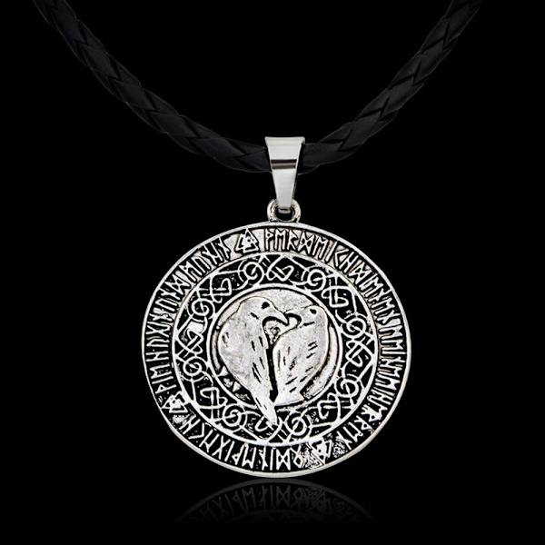 Halsband Wolf Rune Amulet Hänge Norse Vikings Myth 5 5