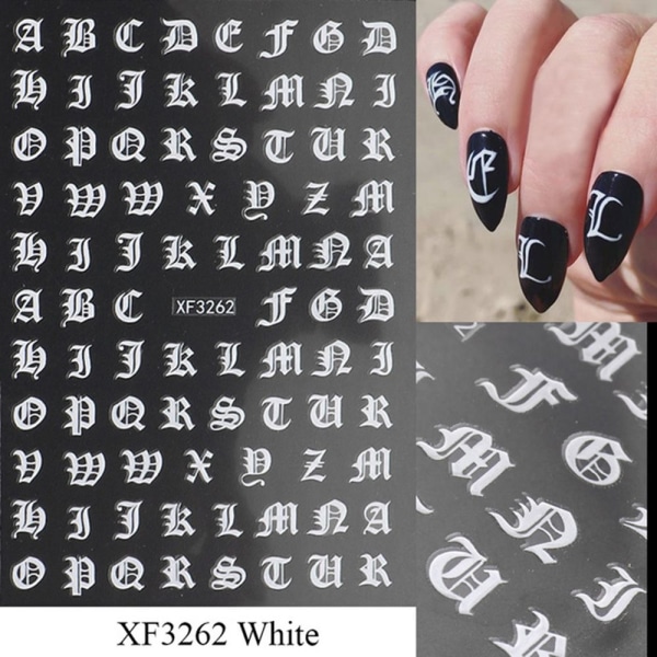 Spikdekaler Alfabetet bokstäver självhäftande dekaler SVART Black