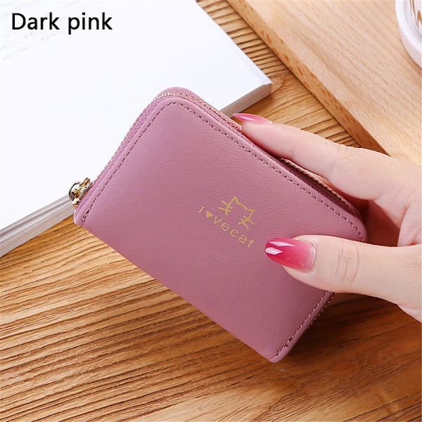 Korttipidike Lyhyt lompakko TUMMAN PINK dark pink