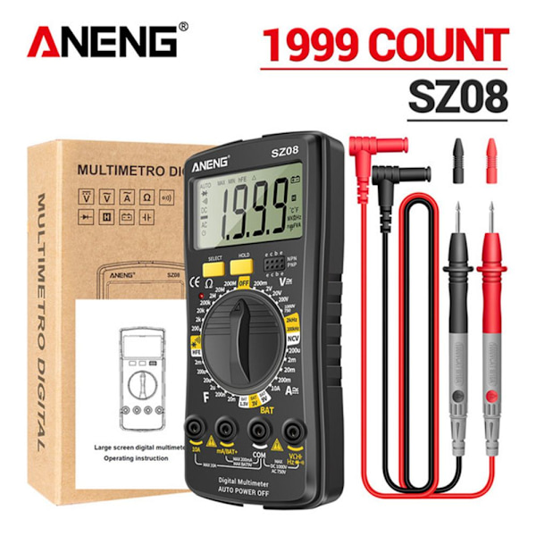 Digital Smart Multimeter Strömspänningstestare SVART Black