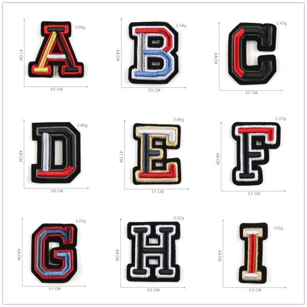 Alfabet Patch Bogstaver Patches J J J