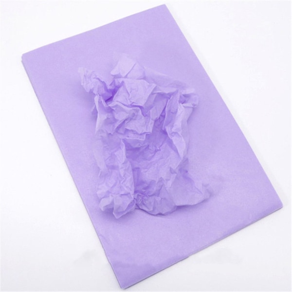 100ark/pakke innpakningspapir Liner silkepapir LILLA Purple