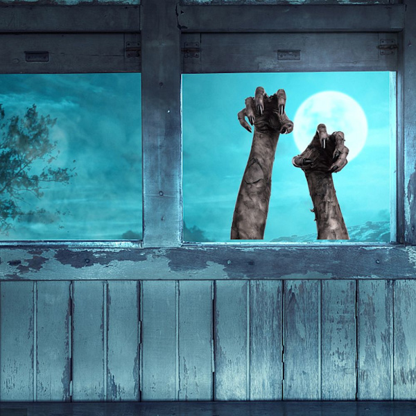4 kpl Halloween-seinätarrat 3D Ghost Hand Set set Set